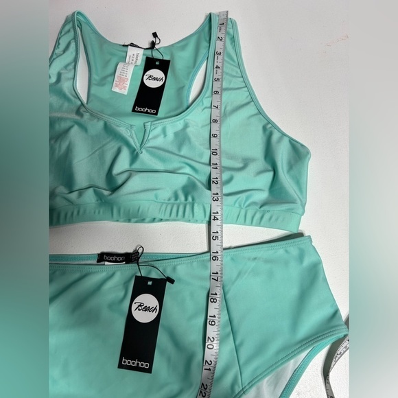 Boohoo plus essentials notch neck bikini top & high waisted bikini brief size 18 - Picture 5 of 7